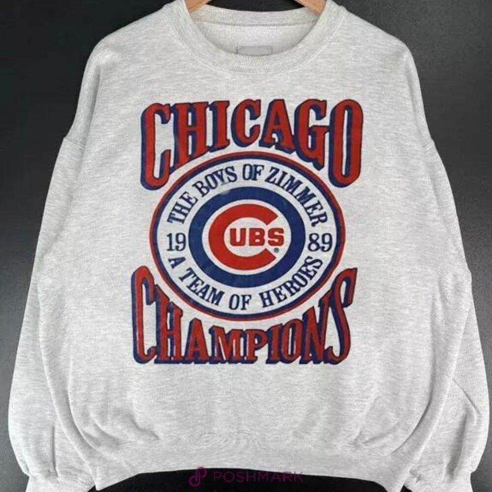 Chicago Cubs The Boys Of Zimmer Team Of Heroes Ash Color Sweatshirt Retro